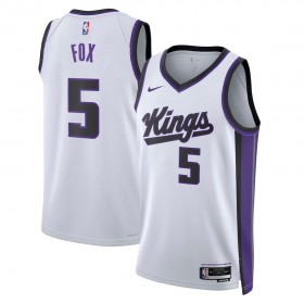 Canotte Uomo Sacramento Kings De Aaron Fox Nike 2023-24 Association Edition Bianco Swingman